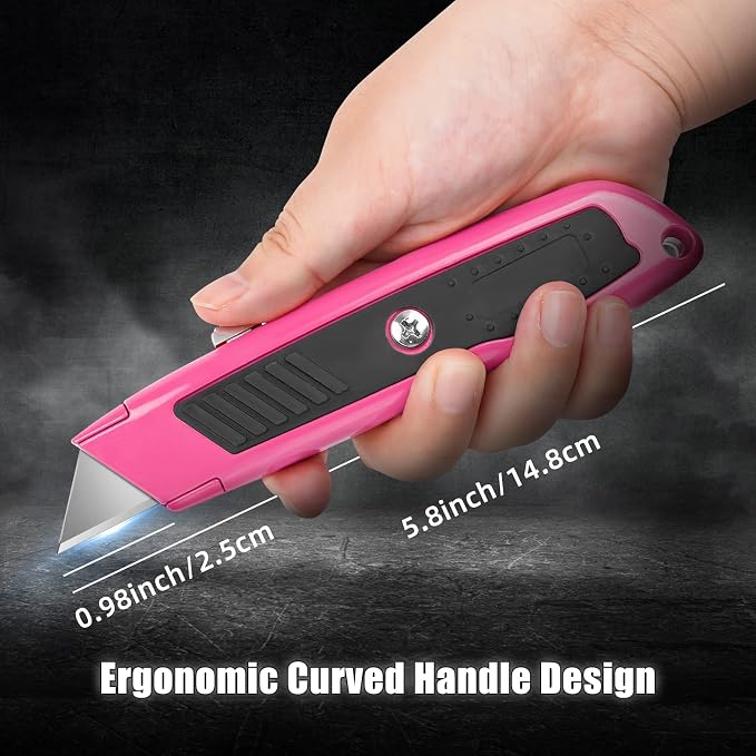 DIYSELF 2 Pack Box Cutter Retractable Heavy Duty Utility Knife, Ergonomic Razor - Image 2