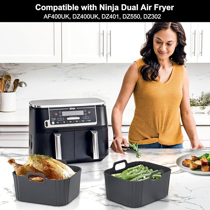 10QT Large Thickened Silicone Air Fryer Liners 2 Pack - Image 4