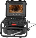 Sanyipace Sewer Camera Self-Leveling 100FT/30M, Drain Camera with 512Hz Transmitter, Meter Counter, Pipe Inspection Cámara with Microphone Speaker DVR Recorder, 32GB TF Card, Guide Wheel (7mm Cable)