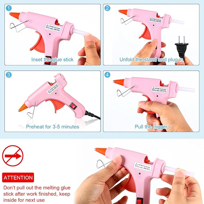 Zhengmy 6 Pcs Mini Glue Gun Crafts Hot Melt Guns Low Temp Glue - Image 4