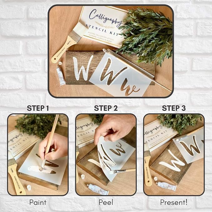 Boutique Calligraphy Stencil Template Kit | 45 Reusable Pieces | Lettering Upper - Image 4