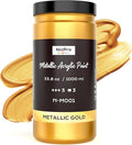 Nicpro Acrylic Paint Metallic Gold, 33.8oz/1000ml Large Gold Leaf Paint | Non by Nicpro