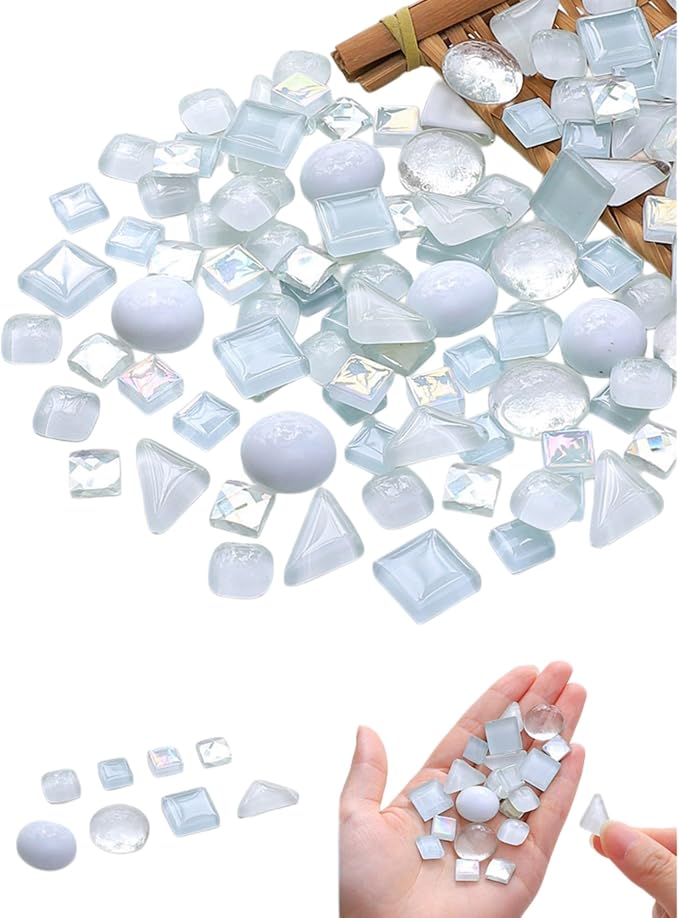 1.1LB Mixed Color Irregular Crystal Mosaic Tiles, Tiny Mini Mosaic Tile DIY by BTMIEY