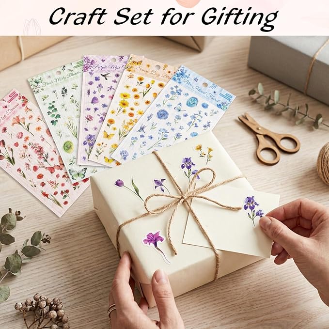 Pengxiaomei 522 Pcs Flower Stickers - Image 7