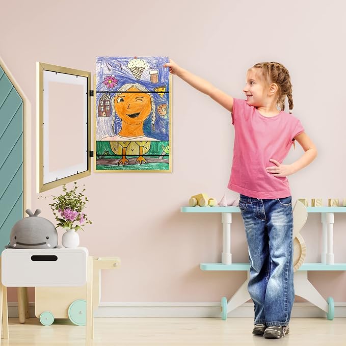 Kids Art Frames, 10x12.5 Front Opening Kids Artwork Frames Changeable, Displays - Image 7