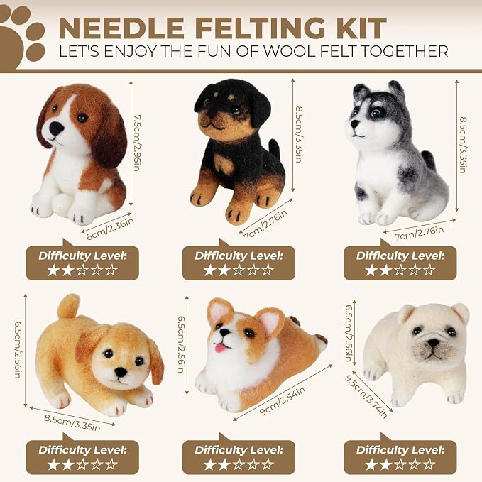 MOREJMTT Needle Felting Kit, Wool Felt Needle Felting Tools Foam Pad, Craft - Image 7