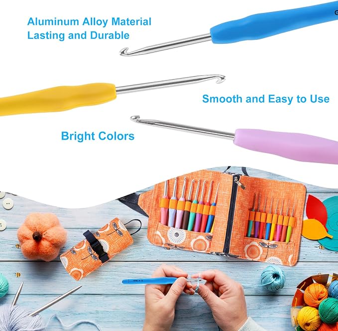 Vodiye 21 Sizes Ergonomic Crochet Hooks Set 0.5–10.0mm - Image 4