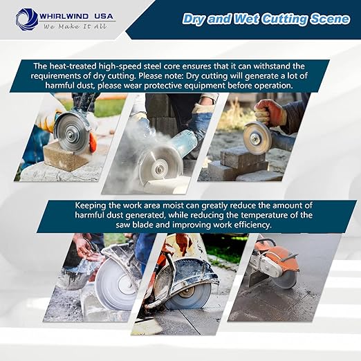 (10 Pack) 14 Inch Diamond Concrete Blade Dry or Wet Cutting Saw Blades for Masonry Brick Block Concrete Stone(14"-10PCS)