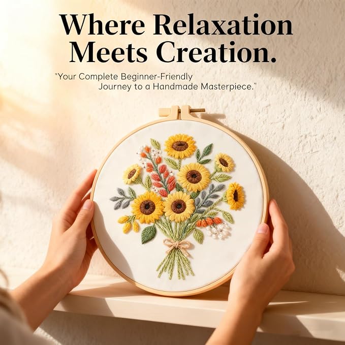 Sunflower Embroidery Kit for Beginners - Image 3