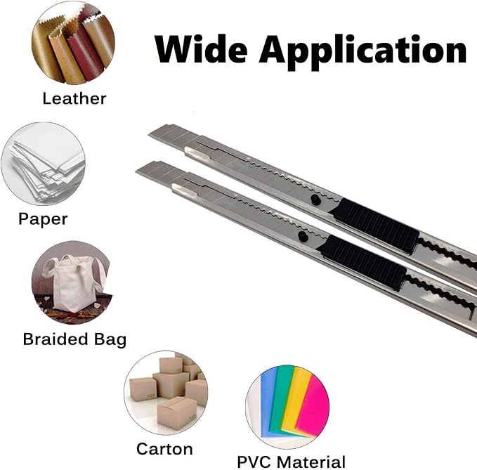 9mm Snap Off Utility Knife 5 Pack High Hardness Retractable Box Cutters - Image 2