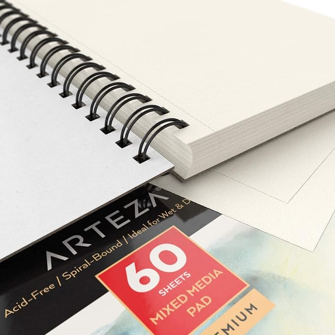 ARTEZA Mixed Media Sketchbook, 5.5 x 8.5 Inches, 60 Sheets Each, - Image 5