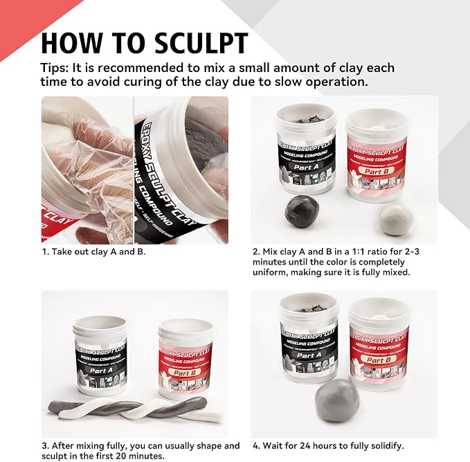 Epoxy Sculpt Clay, Self-Hardening Model Magic Sculpt Epoxy Clay, A&B 2 Part - Image 8