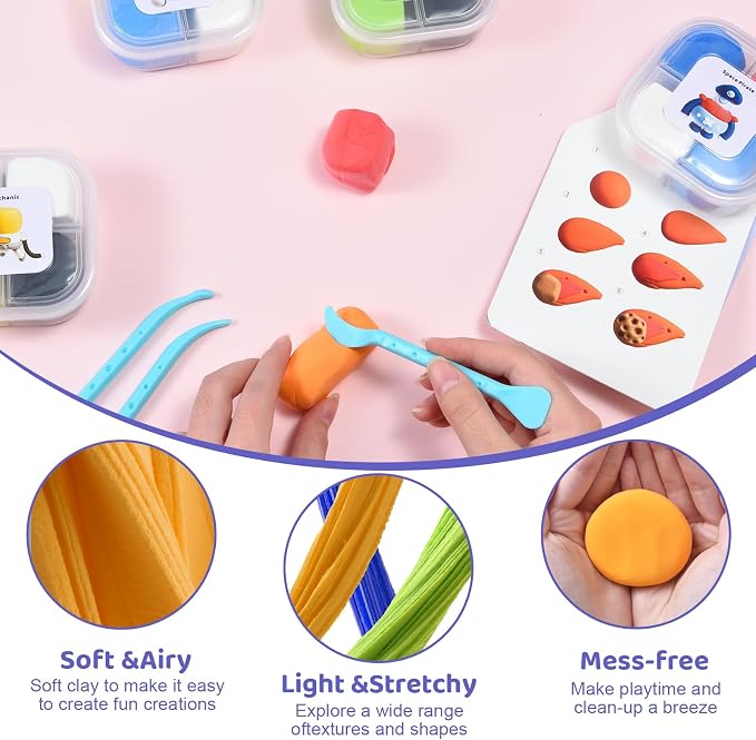 Both idea Air Dry Clay Kit, Space Theme | 12 Packs, Non-Toxic Kids Gift | - Image 4