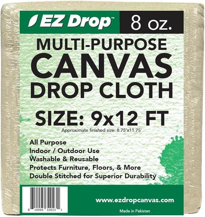 EZ Drop Painter's Large Canvas Fabric Drop Cloth by EZDropCanvas