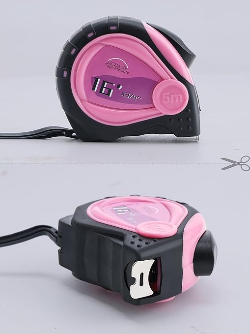 Lichamp Small Tape Measure 16 Feet, Pink Tape Measure Mini 3 Pack 16ft x 3/4in with 1/8 Fractions, 0316PK
