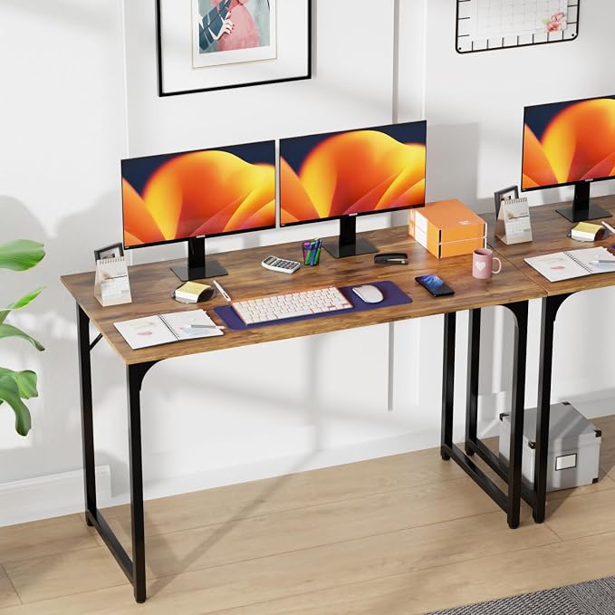PayLessHere | 47 Inch Computer Desk | Brown | Office Desk - Image 7
