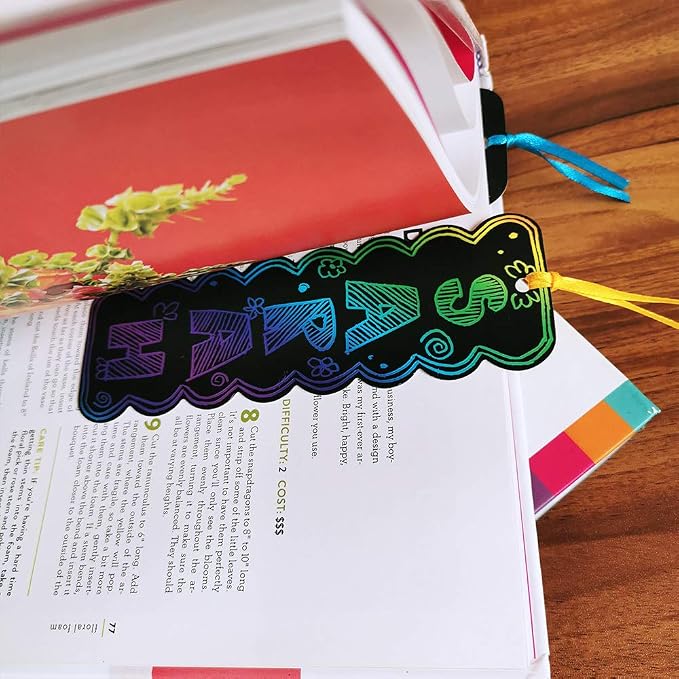 Supla 36 Sets 4 Style Magic Scratch Rainbow Bookmarks Making Kit - Image 7