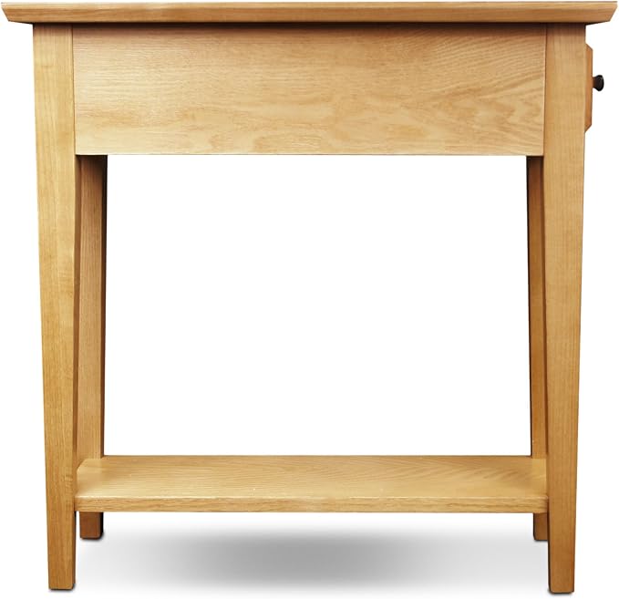 Leick Home Teegan End Table, Solid Wood, 1 Storage Drawer, Bottom Display Shelf - Image 5
