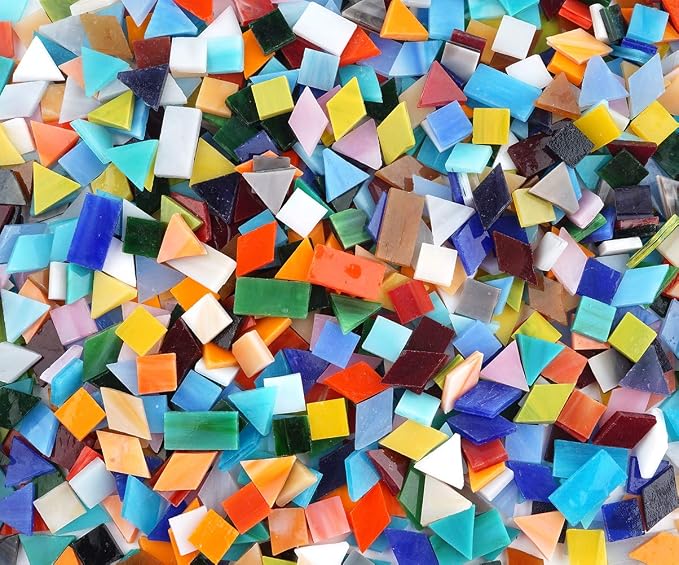 Lanyani 1050 Pieces Mixed Shapes Glass Mosaic Tiles - Image 7