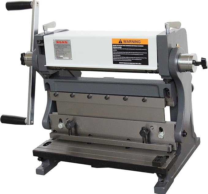 KAKA INDUSTRIAL Rolling Machine,12-inch, 3-In-1 Combination Shear Brake Roll Machine,20-Gauge Shear, 90° Press Brake|Shears and Slip Roll Machine for Shear Bending Rolling 3-IN-1/12