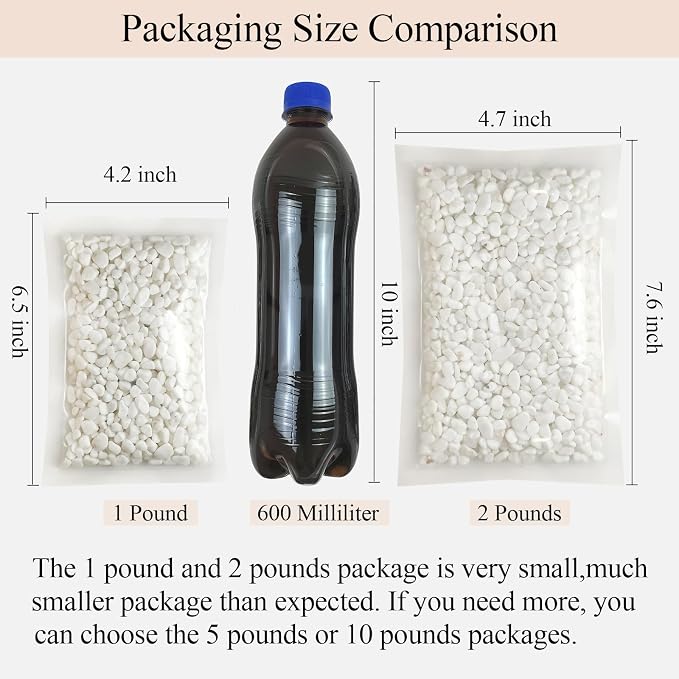 FANTIAN White Pebbles for Indoor Plants, 3/8 Inch Decorative White Stones. - Image 3