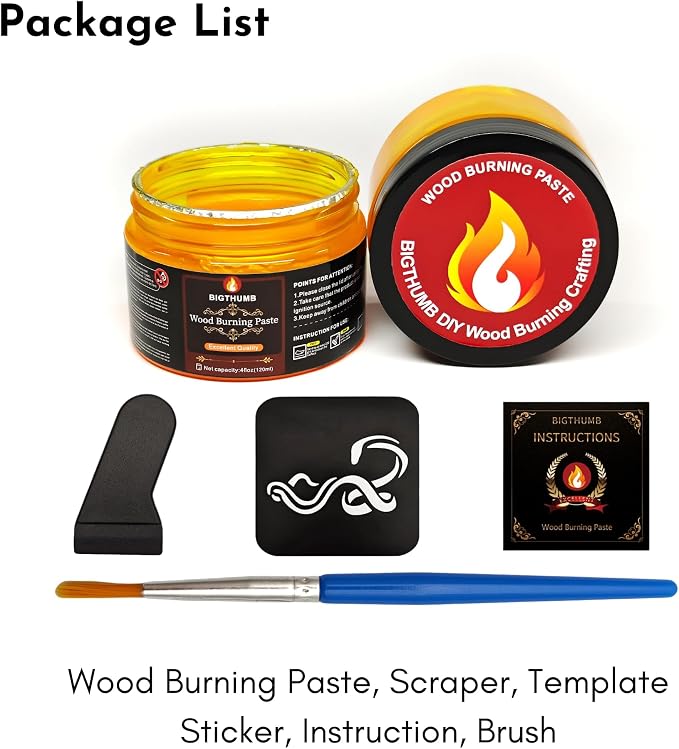 BIGTHUMB Wood Burning Gel Kit 4 OZ | Heat Activated Non-Toxic Paste - Image 2