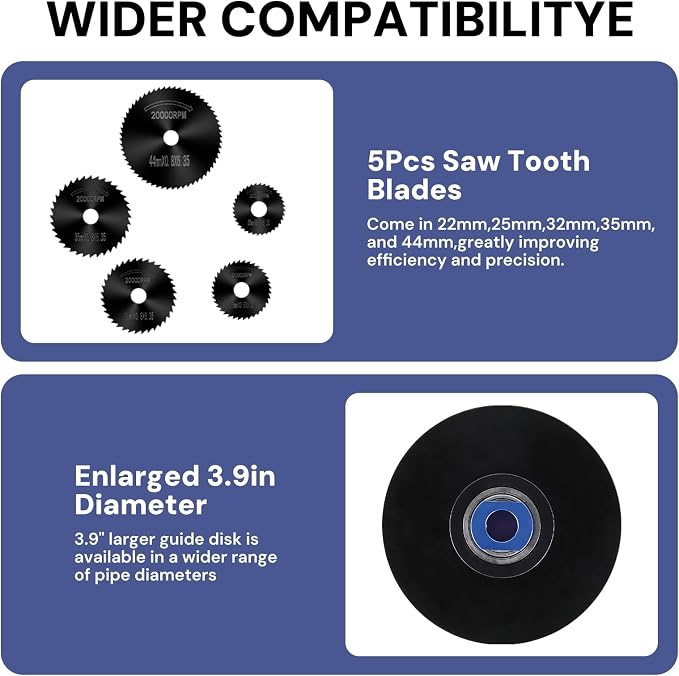 PVC Pipe Internal Cutter Set – 360° Rotating Cutter, adjustable depth gauge - Image 3