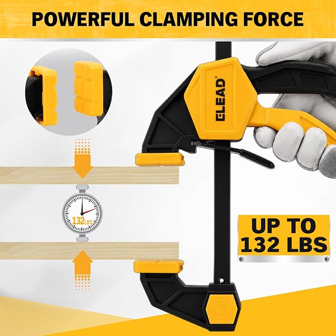 10-Piece Bar Clamps for Woodworking, Spring Clamps, 90° Angle Clamp, Quick - Image 3