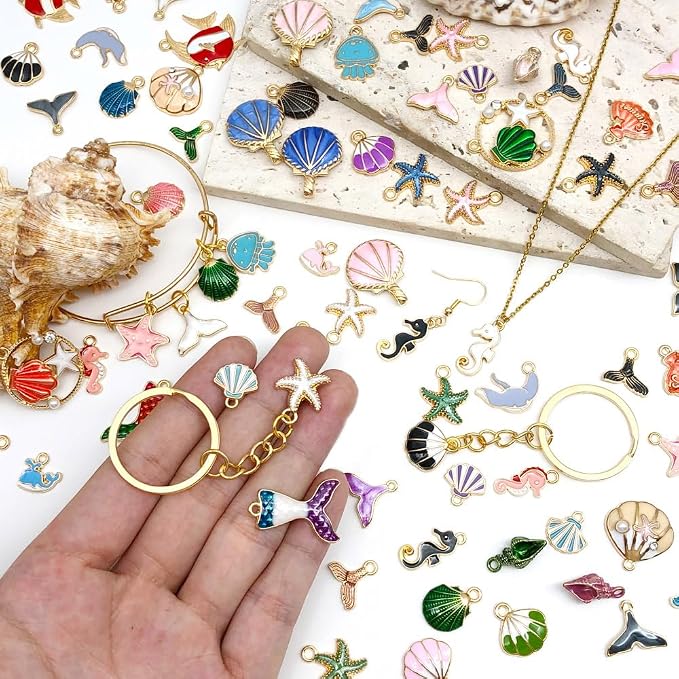 120pc Assorted Enamel Bracelet Charms - Image 4