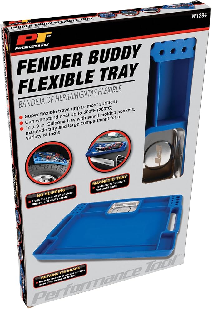 Performance Tool W1294 Fender Buddy Flexible Tray - Portable and Durable Fender Cover for Auto Repair and Maintenance Jobs