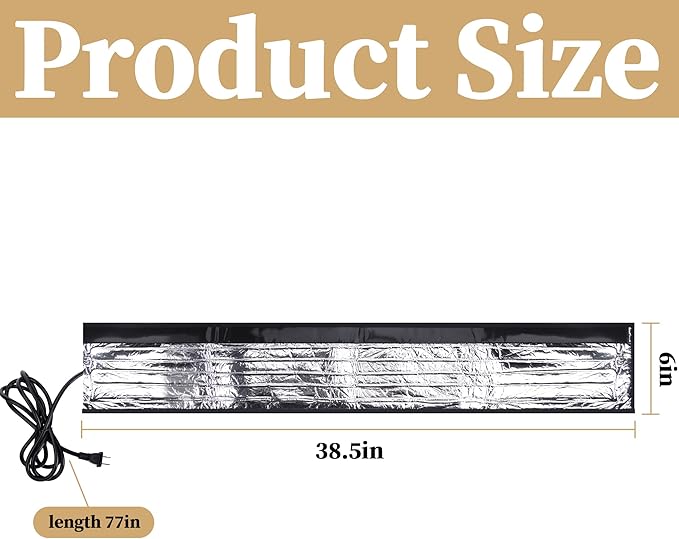 codree Water Pipe Heat Blanket - 38.5" x 6" Water Pipe Heat Tape - Aluminum Foil Freeze Protection Heating Cable for Metal & Plastic Pipes, 110V, Max Temperature 60˚