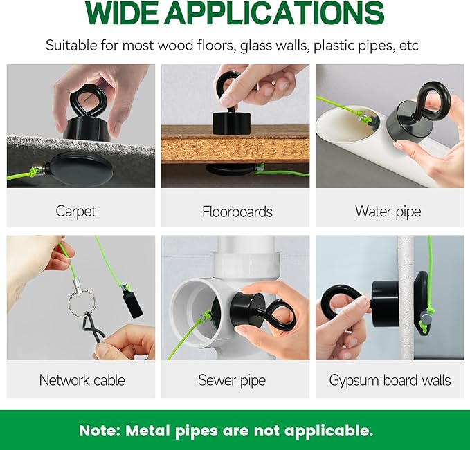Magnetic Wire Puller Kit - Wiremag Fish Tape with Magnet for Running Wires & Cables Behind Walls Indoor/Outdoor