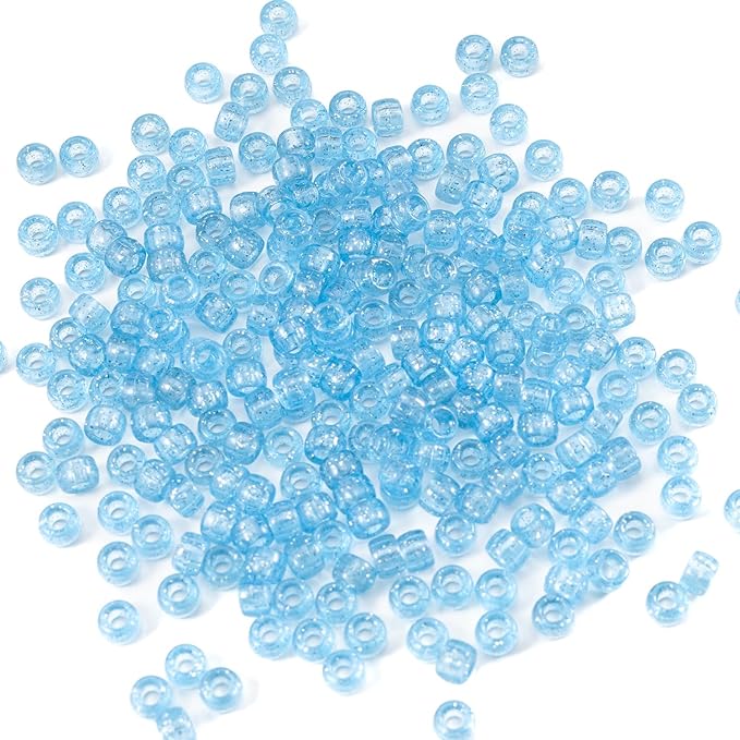 Gxueshan 1000 Pcs Acrylic Plastic White Pony Beads 6x9mm Bulk Kandi Beads by Gxueshan