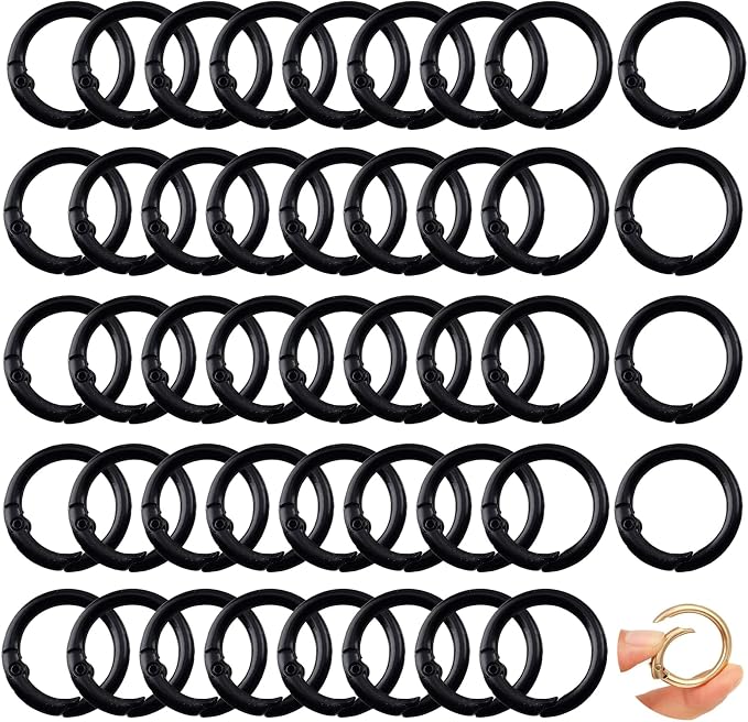 Round Carabiner Clip Bulk 48pcs 1 Inch Colorful Circle Carabiner Key Ring Clips by Cmidy