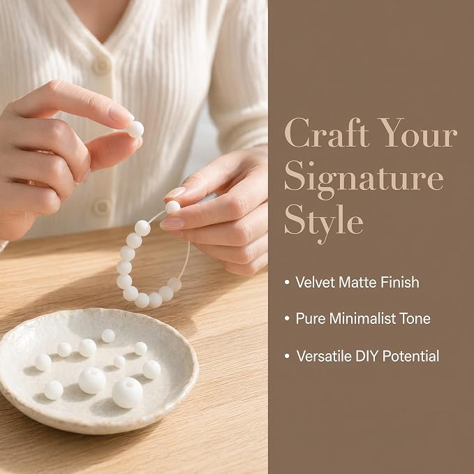 36pcs Natural Matte White Agate Gemstone Beads，10mm Frosted Round Loose Stone - Image 4