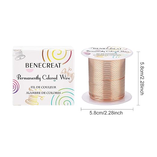 BENECREAT 20 Gauge 32 Yards Jewelry Beading Wire Tarnish Resistant Copper Wire - Image 2