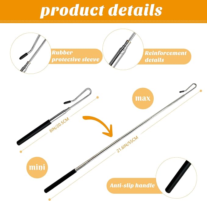 4 Pcs Adjustable Hand Puppet Control Stick, 21inch Puppet Handles Arm Metal - Image 2