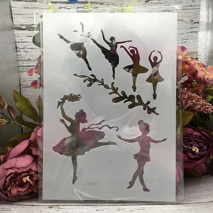 TIAMECH A4 Reusable Ballet Girls Stencil - Image 2