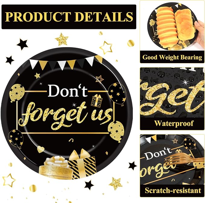 48Pcs We Will Miss You Paper Plates and Napkins Farewell Party Decorations - Image 3