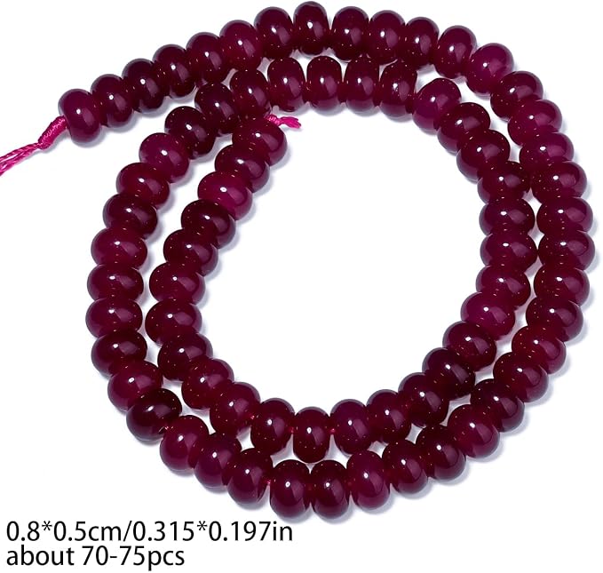 Songxi 5x8mm Natural Rose Chalcedony Stone Rondelle Beads, Gemstone - Image 2