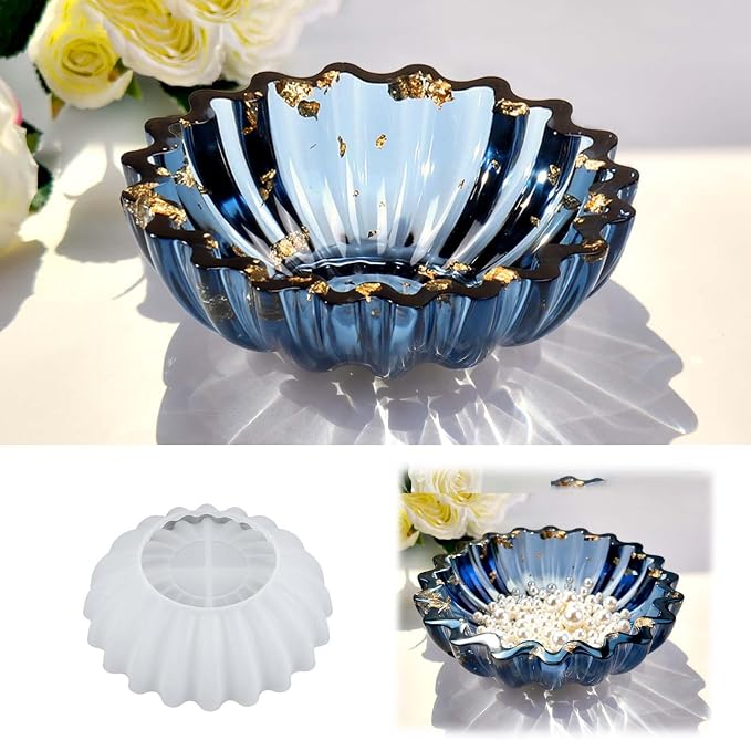 Resin Molds for Bowl, 5.24 x 1.65 inches Flower Tray Silicone Molds for Resin by wikimo
