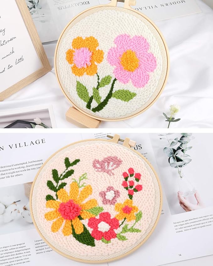 Pllieay 2 Set Punch Needle Embroidery Starter Kits Include Instructions - Image 7