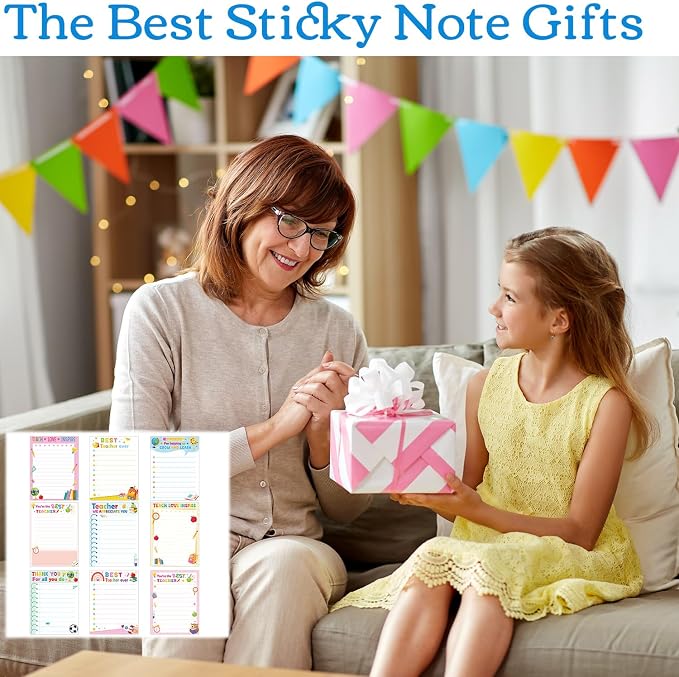 Teacher Sticky Notes Gifts, 9 Pack Inspirational Teacher Appreciation Notepads - Image 5