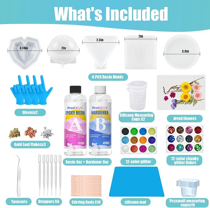 Resin Art Kit for Beginners, 16oz Epoxy Resin - Image 2