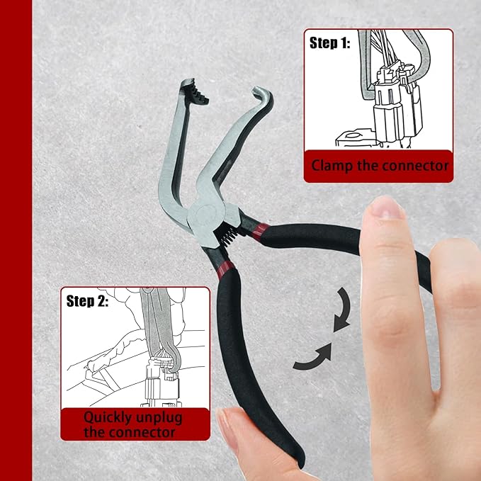 Upgraded Electrical Disconnect Pliers 37980,60 Degree,Automotive Electrical Tools，Electrical Connector Pliers for Cars,Easily Disconnect The Locking Push Tab Electrical Connector