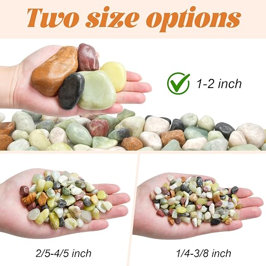 10 lb Pebbles for Indoor Plants, 1-2 Inch Decorative Rocks for Potted Plants - Image 6