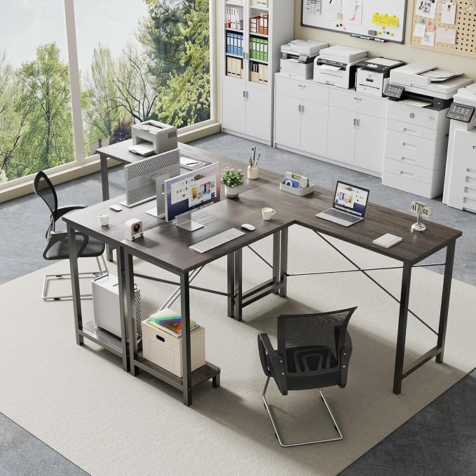 DUMOS 50-Inch Reversible L Shaped Desk - Image 9