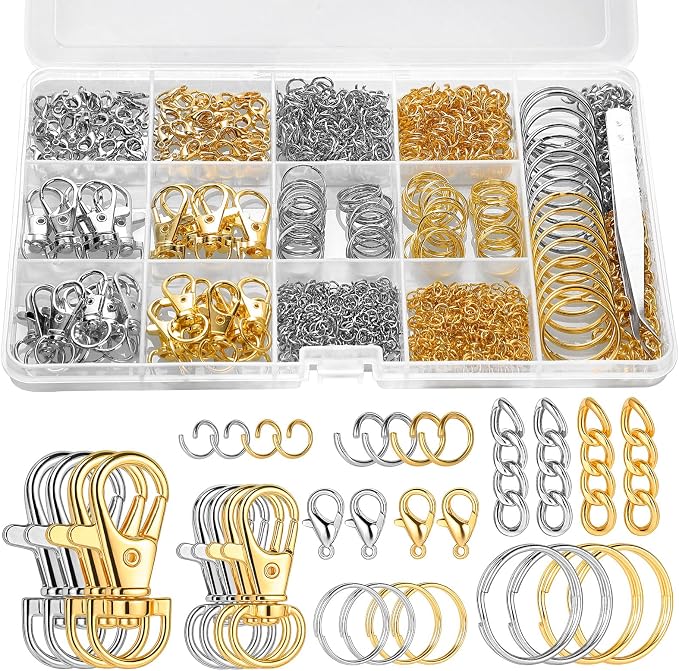 BESARME 1130PCS Keychain Making Kit Jump Rings by BESARME