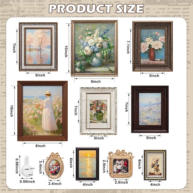 Qunclay 10 Pack Vintage Picture Frames - Image 2