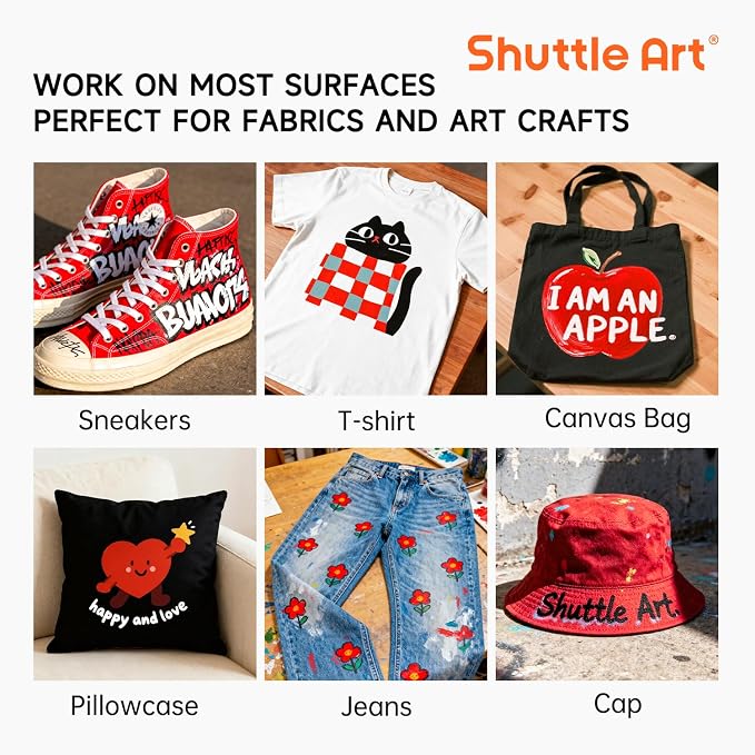 Shuttle Art Red Fabric Paint, 4 oz Fabric Paint - Image 8